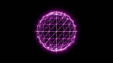 Animation of a purple sphere with lines. Stock Footage 232871334