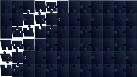 Animation puzzle. Motion elements. Cartoon Stock Footage 121191365