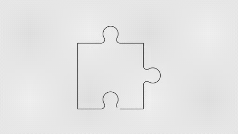Animation of puzzle piece icon. Animated part of puzzle outline symbol. Stock Footage 283890825