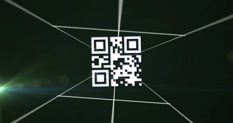 Animation of qr code and data processing... | Stock Video | Pond5
