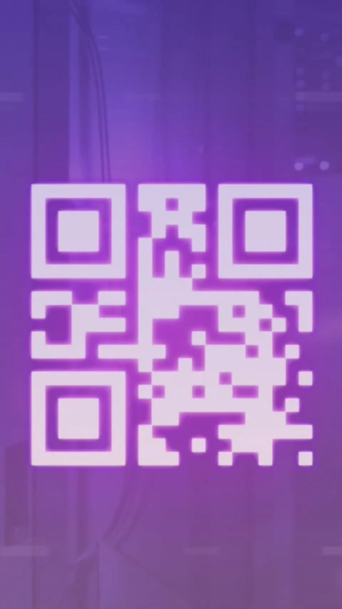 Animation of qr code and programming language over server room in background Stock-Footage 343867629