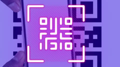 Animation of qr code and qr code scannin... | Stock Video | Pond5