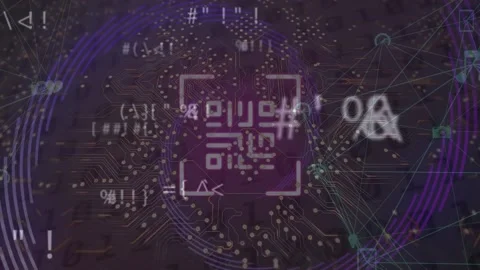 Animation of qr code, multiple symbols, ... | Stock Video | Pond5