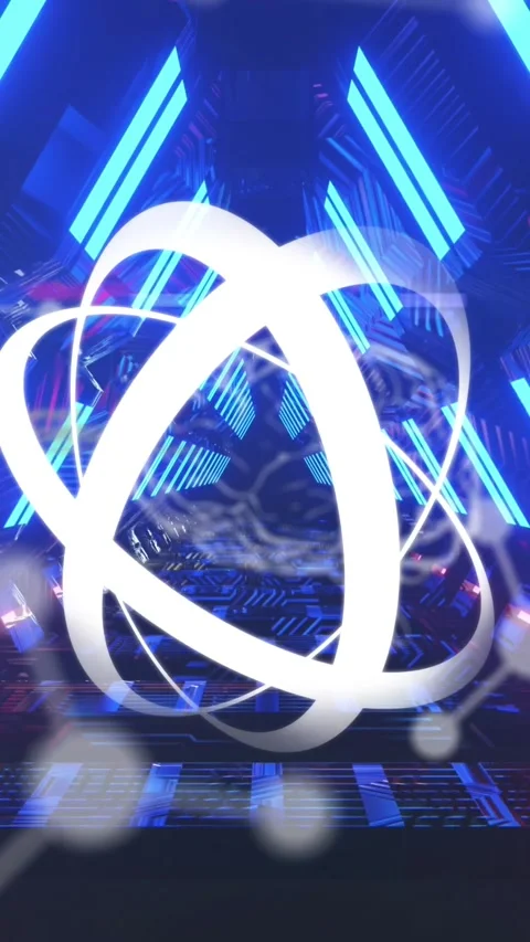 Animation of qr code neon tunnel kaleidoscopic shapes Stock Footage 342600265