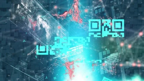 Animation of qr code over data processing Stock Footage 330399691