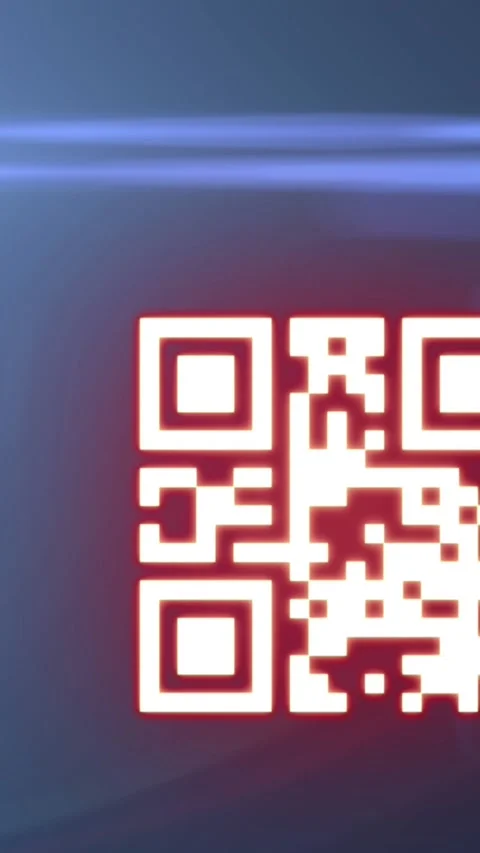 Animation of qr code over data processing on black background Video stock 343027800