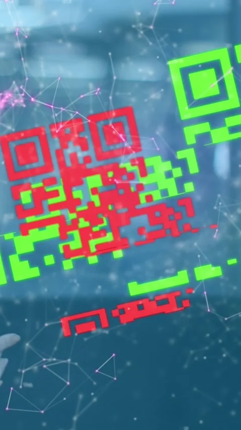 Animation of qr code over diverse business people having meeting at office Stock Footage 343128625