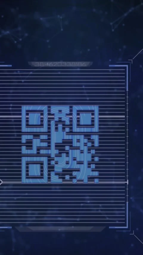 Animation of qr code over network of connections on black background Stock Footage 322209608
