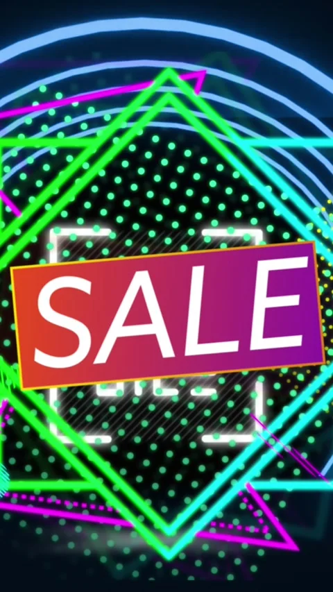 Animation of qr code over sale text 動画素材 342600647