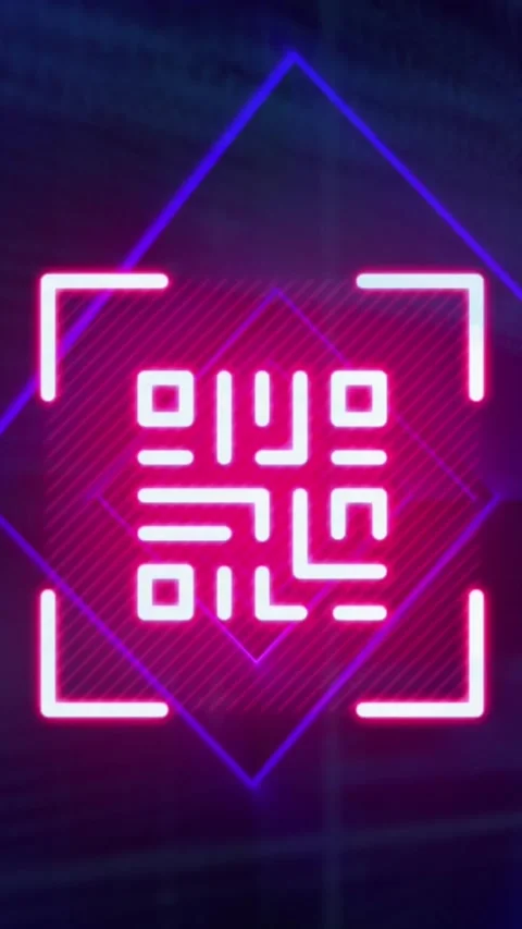 Animation of qr code in rhombus pattern over programming language against black Vídeos de archivo 343919809