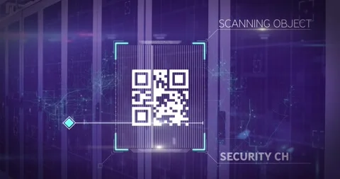 Animation of qr code scanning over compu... | Stock Video | Pond5