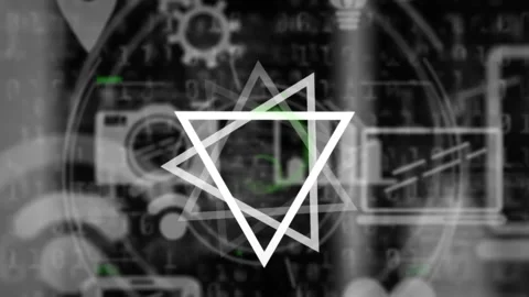 Animation of qr code scanning over computer servers Stock Footage 328931450