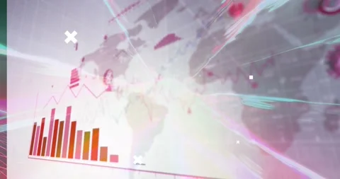 Animation of qr code, world map with mar... | Stock Video | Pond5