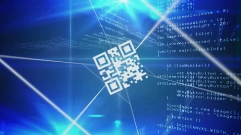 Animation of qr codes moving in digital ... | Stock Video | Pond5