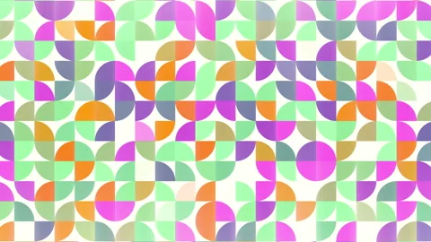 Animation of quarter circle and circle transitions pattern on white background Stock Footage 274187976