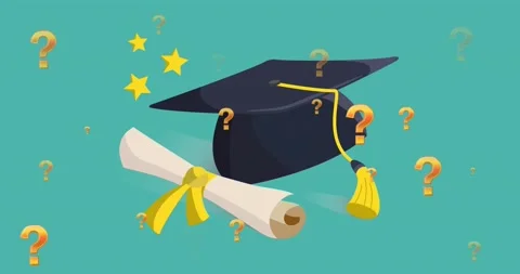 Animation of question mark and graduatio... | Stock Video | Pond5