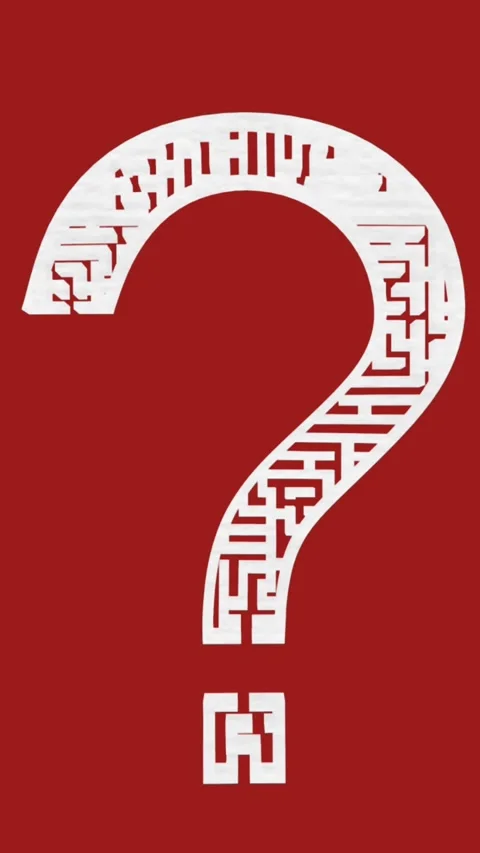 Animation of question mark and icons on red background Stock Footage 342594604