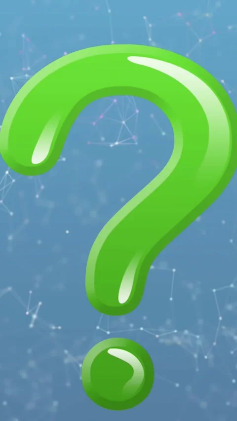 Animation of question mark over network of connections on blue background Stock Footage 343504114