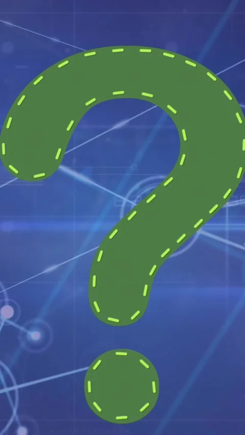 Animation of question mark over network of connections on blue background Stock Footage 343504123