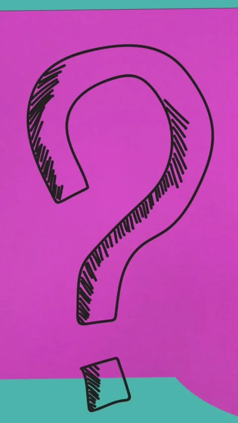 Animation of question mark over pink comic speech bubble Stock Footage 341974799