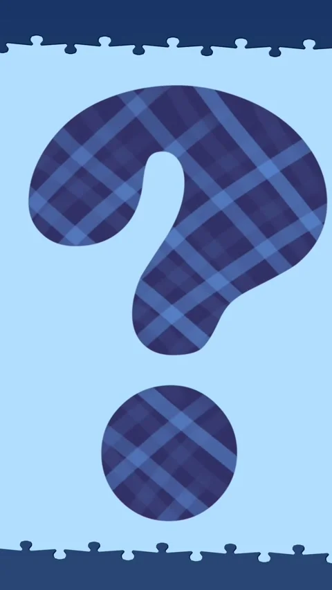 Animation of question mark over puzzle pieces on blue background Stock Footage 342608700