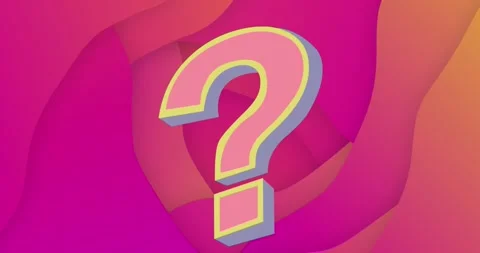 Animation of question mark over red background Stock Footage 329283811