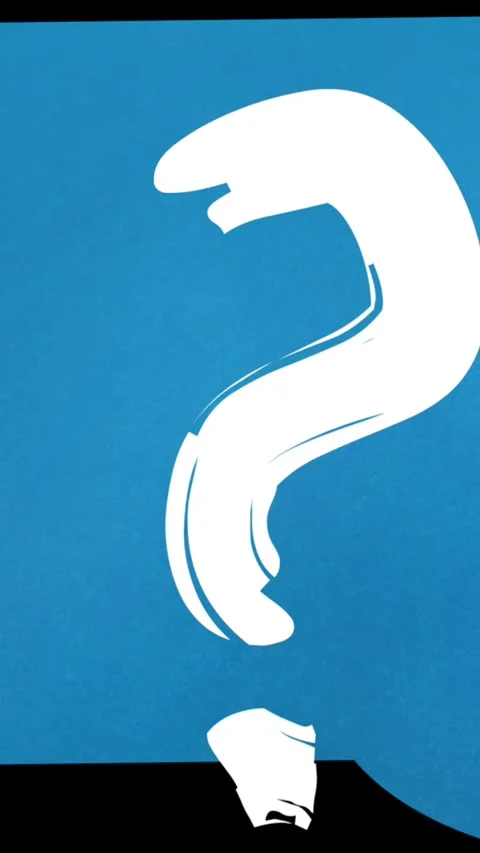 Animation of question mark in speech bubble on black background Stock Footage 342608693