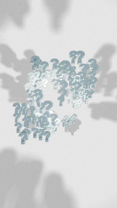 Animation of question marks flowing towards the viewer Stock Footage 154324736