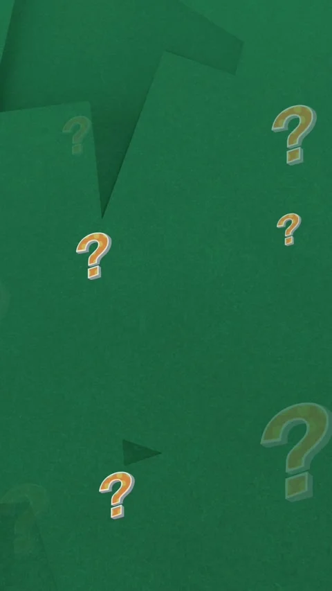 Animation of question marks over green background Stock Footage 342225714