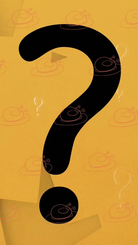 Animation of question marks over memo notes Stock Footage 344524765