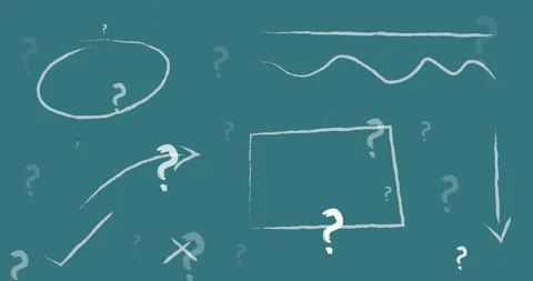 Animation of question marks over shapes ... | Stock Video | Pond5
