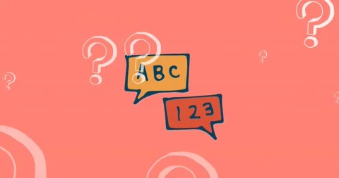 Animation of question marks over speech ... | Stock Video | Pond5