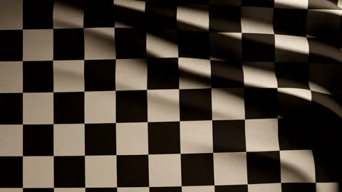 Animation of Race end flag in slow motion. Deep shadows high contrast Stock Footage 246702270
