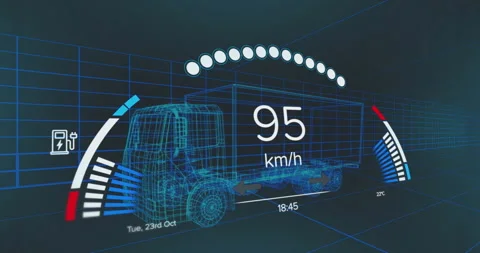 Animation of radar and exploding over car Stock Footage 316041219