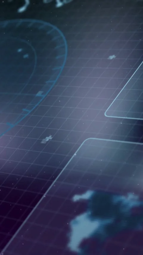 Animation of radar, globe and computer language over abstract background Stock Footage 323577792