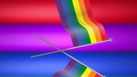 Animation of rainbow flags and stripes and colours moving on seamless loop Stock Footage 315212675