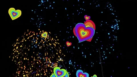 Amazing multicolor fireworks customizable GIF background