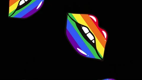 Animation of rainbow lips. 4k animation. Stock Footage 164699194