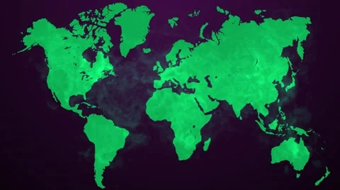 Animation raindrop falling and create a green environment on the world map Stock Footage 68129467