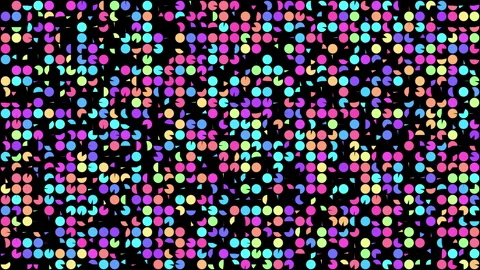 Animation of random colorize circles pattern on black background Stock Footage 268329510