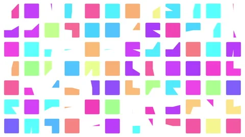 Animation of random colorize square shapes pattern on white background Stock Footage 267955142