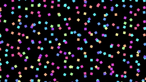 Animation of random moving and rotating, random colorized small suares shapes Stock Footage 260548390