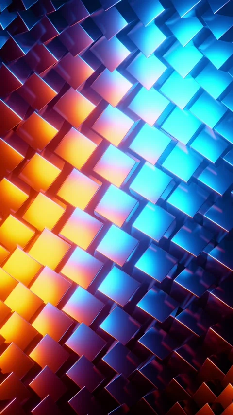 Animation of random rotating metal cubes. Vertical looped video Stock Footage 226369277