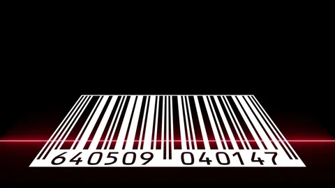 Animation - Reading a bar code with red beam.. Stock Footage 74486934