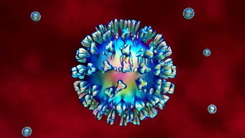 Animation Realistic Coronavirus COVID-19, Loop Transparent Background. Stock Footage 159131253