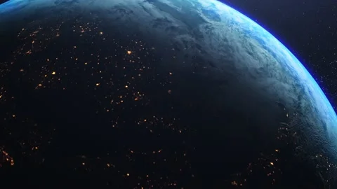 Animation of realistic planet earth in space Stock Footage 146502035