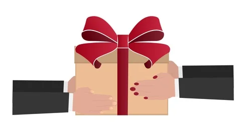Animation of receiving a gift. Cartoon Stock Footage 121872145