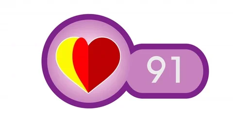 Animation of receiving likes in the form of leafing through hearts Stock Footage 73669387