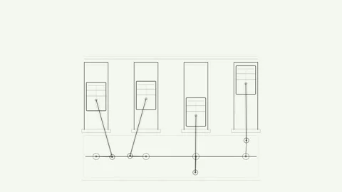 Animation of Reciprocating Piston Mechanism Linear Motion Diagram Stock Footage 332885436