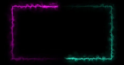 Animation of rectangle glowing neon frame background. Neon abstract rectangle sh Stock Footage 325880304